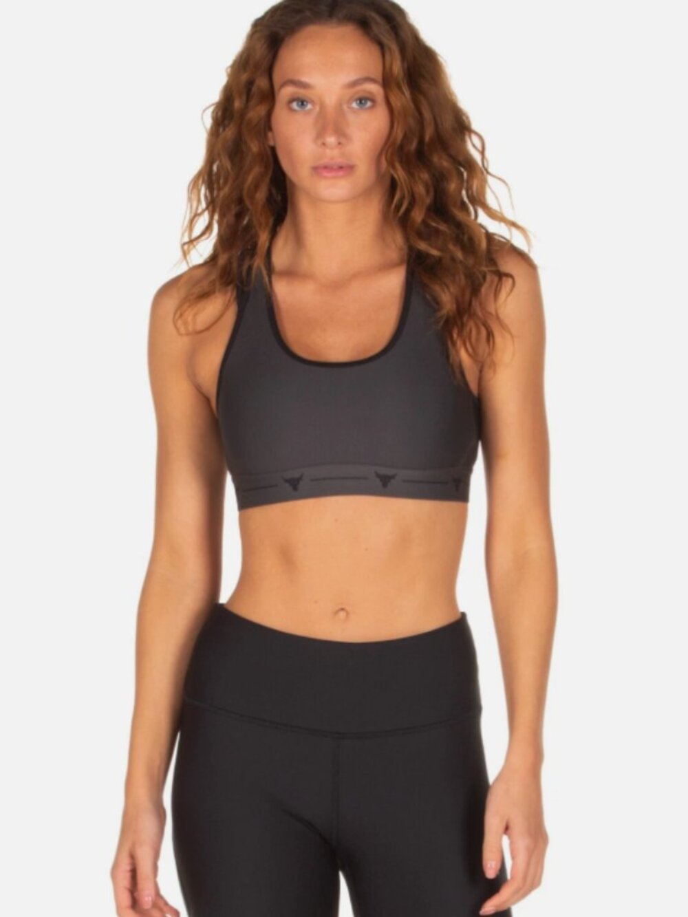UA Project Rock Women's Mid Crossback Strappy Sports Bra (Small)